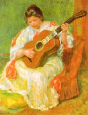 Pierre Renoir Woman with Guitar France oil painting art